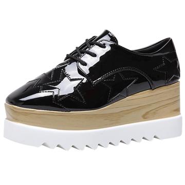 Oasap Fashion Lace-up Star Platform Shoes