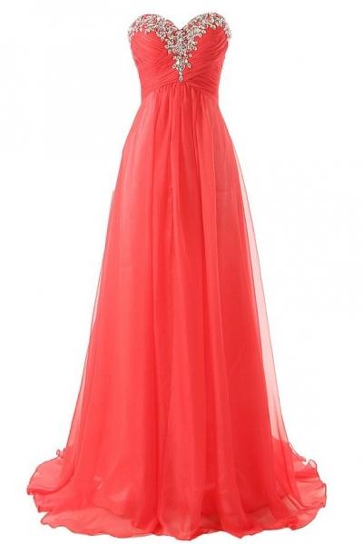 Oasap Women's Elegant Rhinestone Bandeau Prom Dress