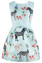 Oasap Vintage Zebra Floral Printing A-line Dress