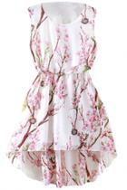 Oasap Lovely Floral Print High-low Dress