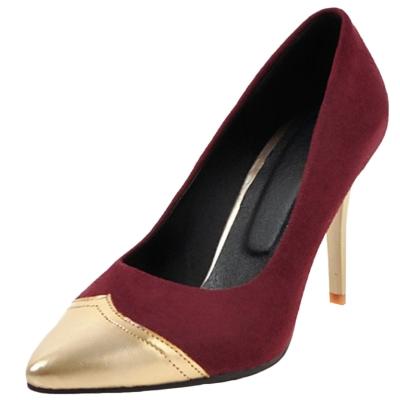 Oasap Pointed Toe Color Block Stiletto Slip-on Pumps