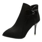 Oasap Pointed Toe High Heels Solid Color Bow Boots