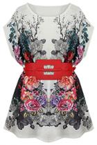 Oasap Luxe Floral Print Top