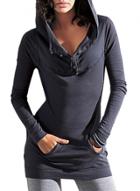 Oasap Women's Solid Long Sleeve Kangaroo Pocket Pullover Hoodie