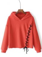 Oasap Long Sleeve Solid Color Side Lace Up Hoodie