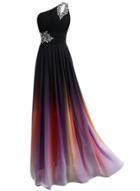 Oasap One Shoulder Gradient Long Prom Dress