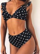 Oasap Polka Dot High-waisted Flounce Bikini Swimwear