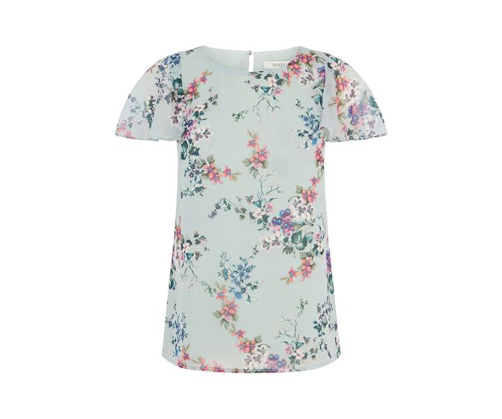 Oasis Floral Cape Sleeve Top