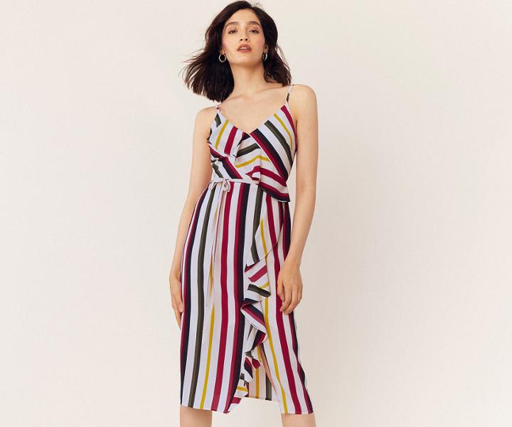 Oasis Stripe Ruffle Dress