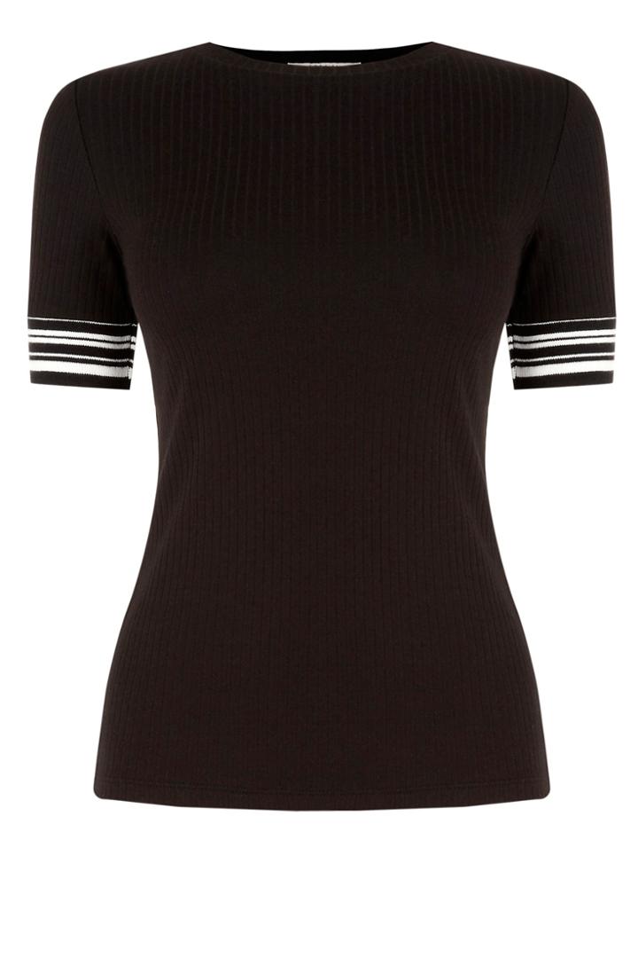 Oasis Ss White Tipped Rib Tee