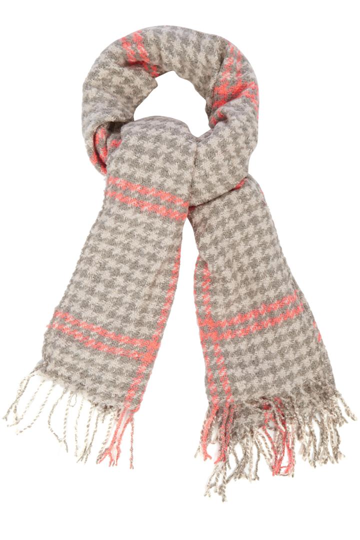 Oasis Houndstooth Boucle Scarf