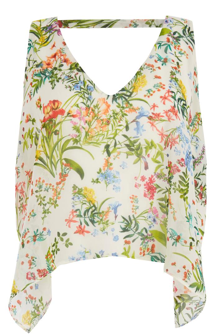 Oasis Botanical Chiffon Overlay Top