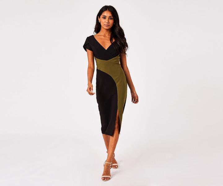 Oasis Colour Block Midi Dress