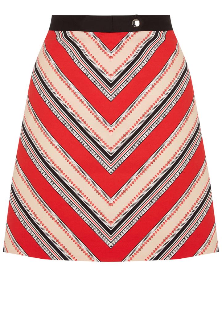 Oasis Chevron Diamond Stripe Skirt