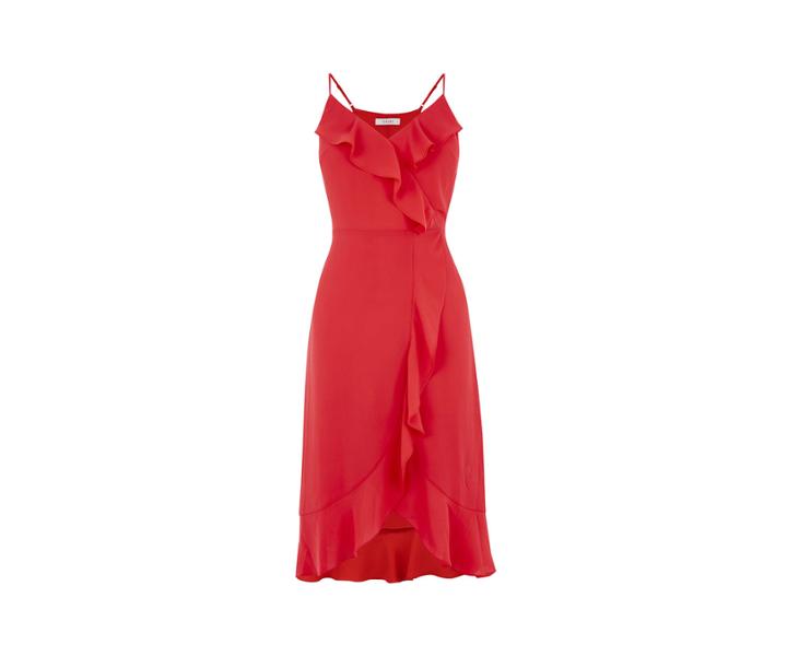 Oasis Plain Frill Midi Dress