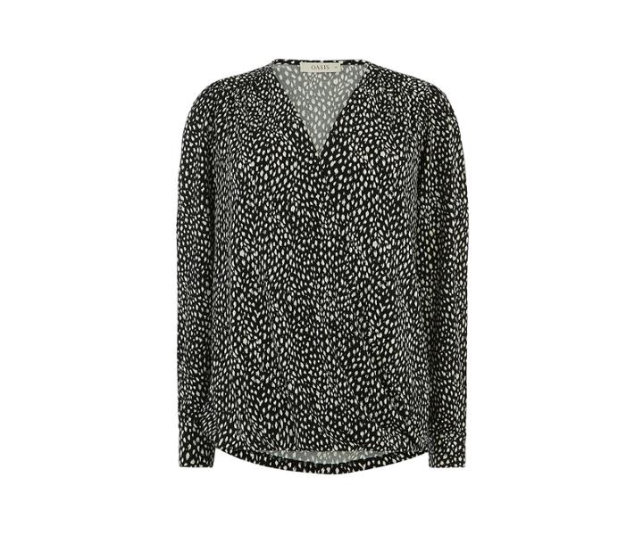 Oasis Dalmation Dip Hem Blouse