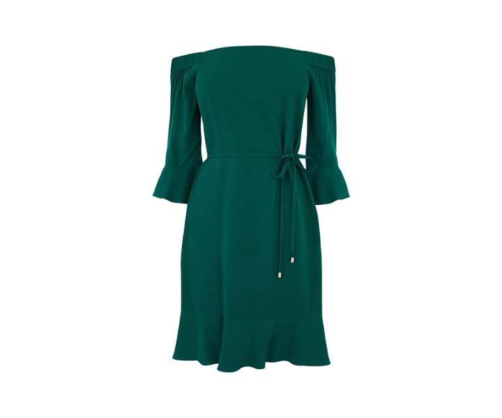 Oasis Fluted Bardot Dress