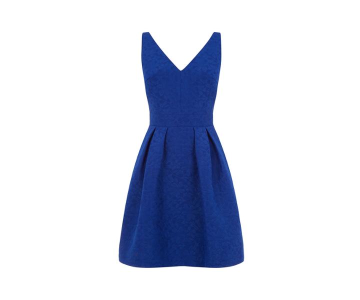 Oasis Jacquard V Neck Skater Dress