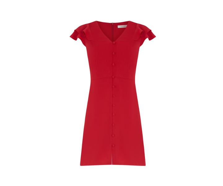 Oasis Crepe Frill Button Dress