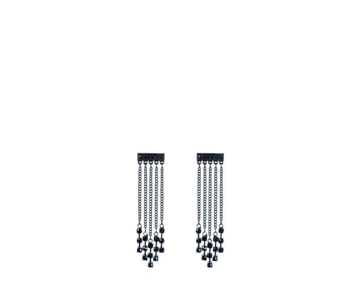 Oasis Black Chain Tassel Earring