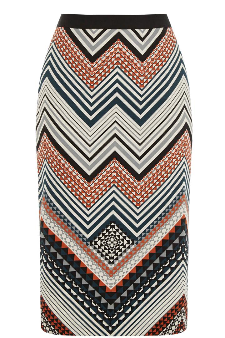 Oasis Saffron Stripe Pencil Skirt