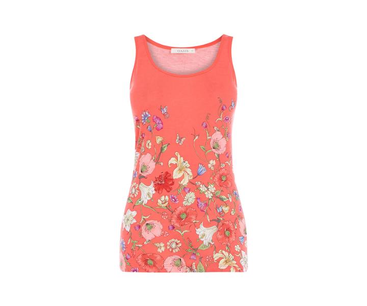 Oasis Jasmine Placement Print Vest