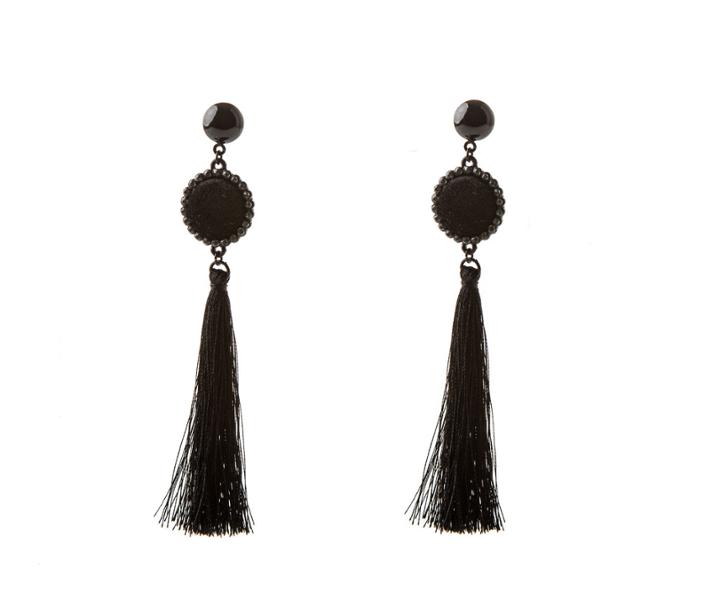 Oasis Sparkle Velvet Tassel Earrings