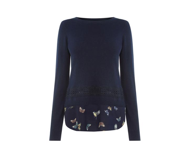 Oasis Forest Bird & Lace Top