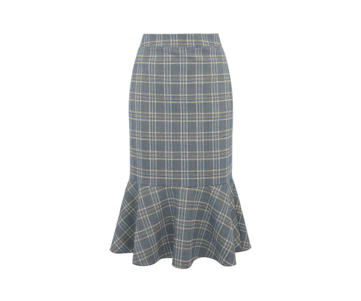 Oasis Spring Check Wiggle Skirt