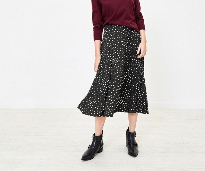 Oasis Spot Pleated Skirt
