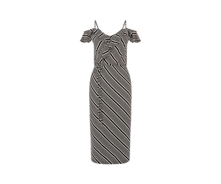 Oasis Stripe Wrap Midi Dress