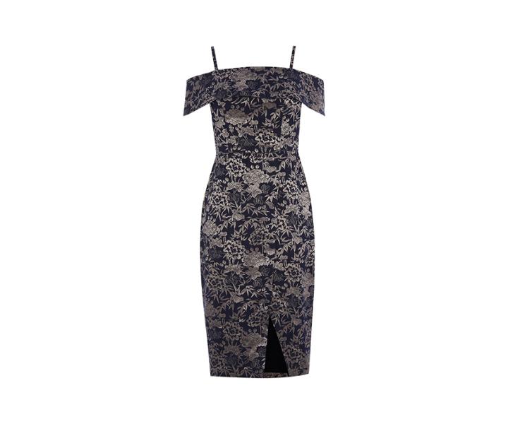 Oasis Jacquard Bardot Pencil Dress
