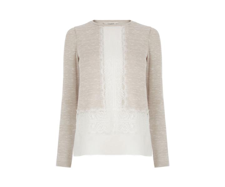 Oasis Lace Drop Sleeve Top