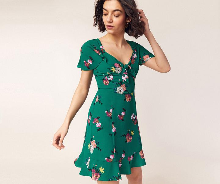 Oasis Floral Tie Skater Dress