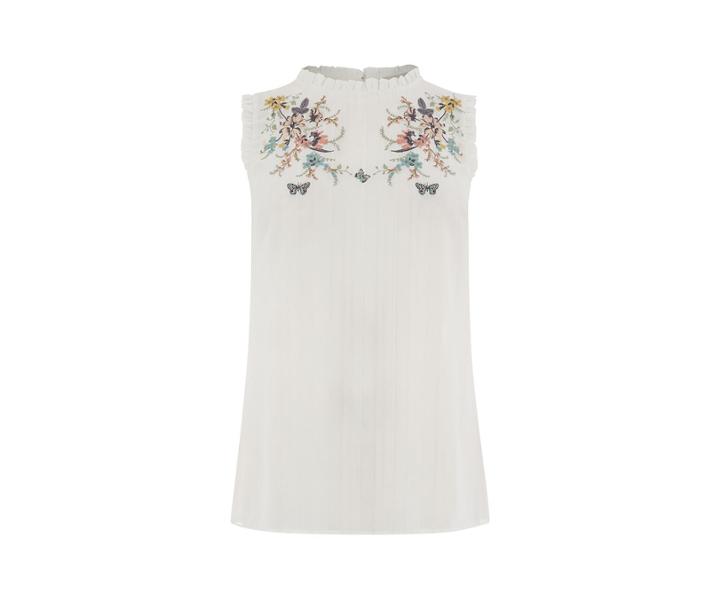 Oasis Embroidered Lurex Shell Top