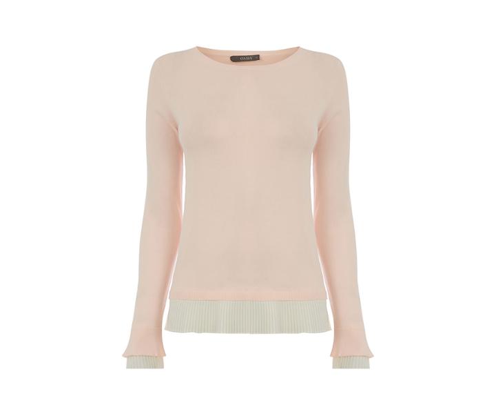 Oasis Pleated Hem And Cuff Knit