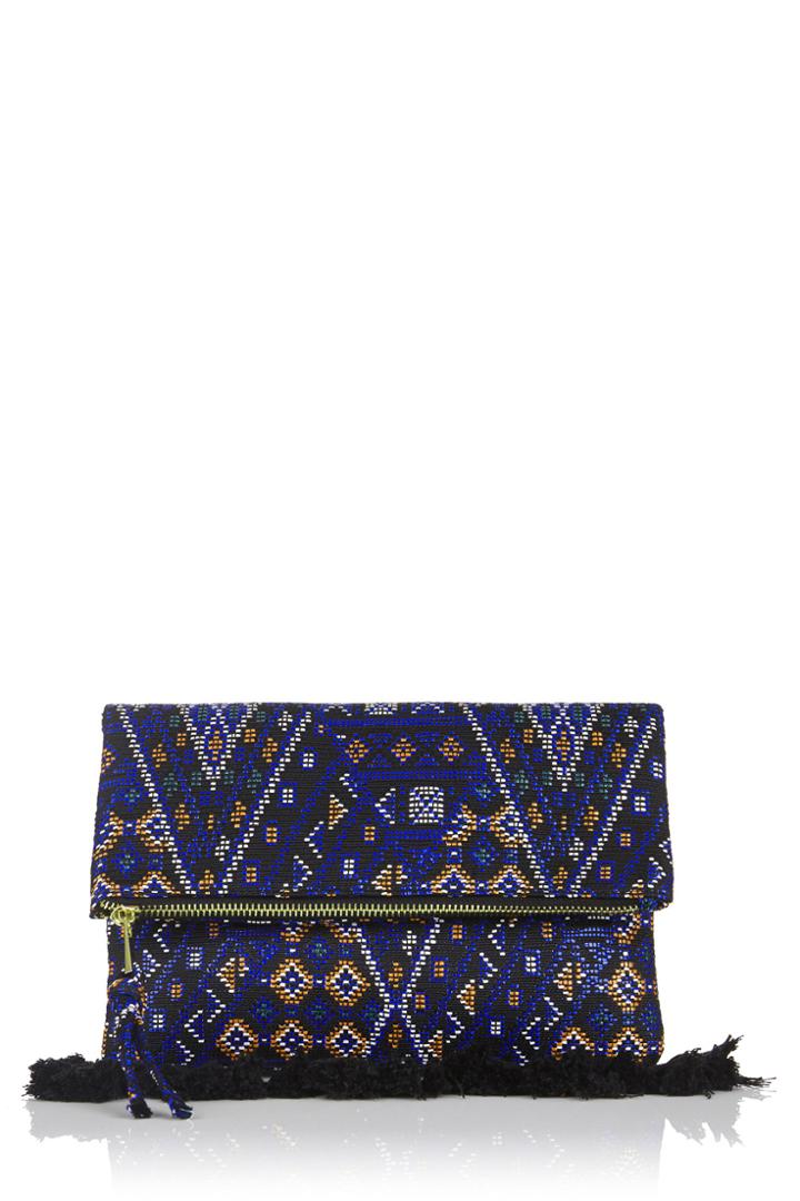 Oasis Blue Aztec Clutch