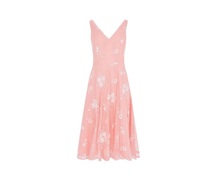 Oasis Embroidered Mesh Midi Dress