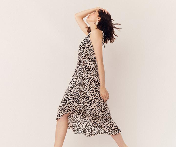Oasis Leopard Print Midi Dress