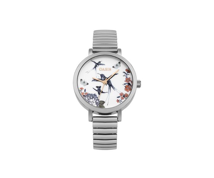 Oasis Silver Expander Bracelet Watch
