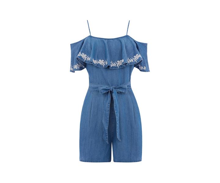 Oasis Frill Embroidered Playsuit