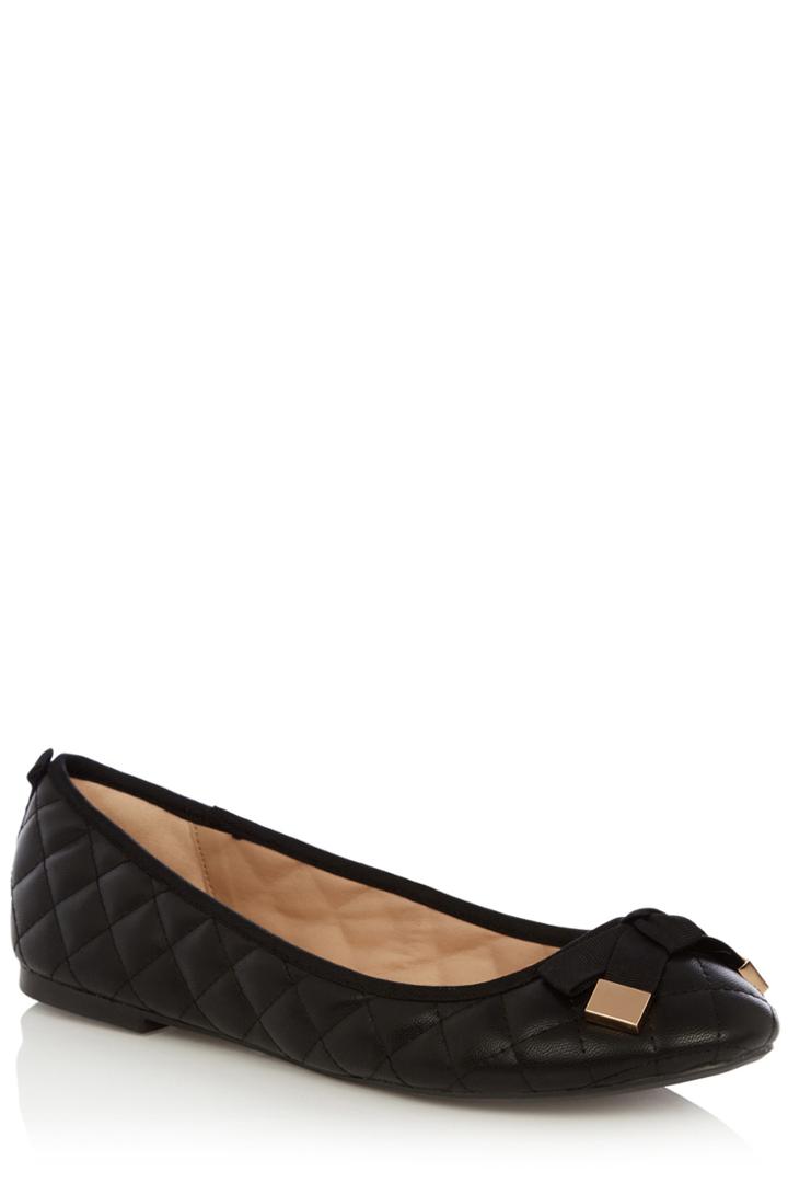 Oasis Quilted Bow Ballerina Pumps