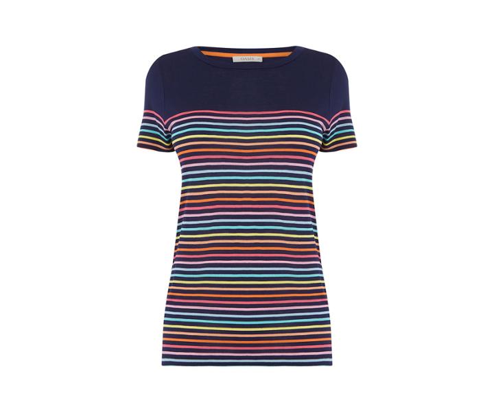 Oasis Rainbow Stripe Breton Tee