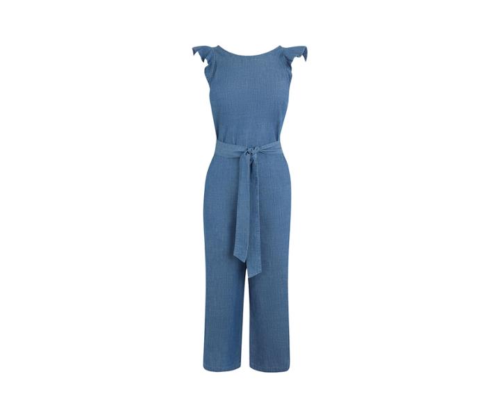Oasis Wide Leg Denim Jumpsuit