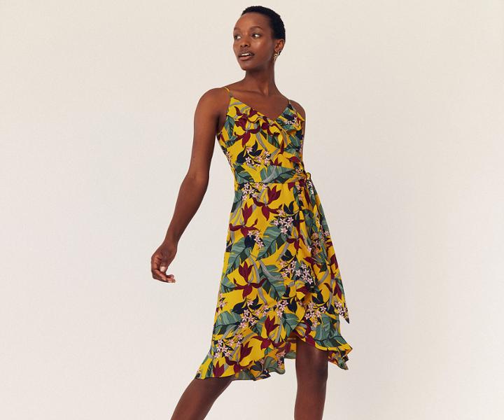 Oasis Bali Ruffle Midi Dress