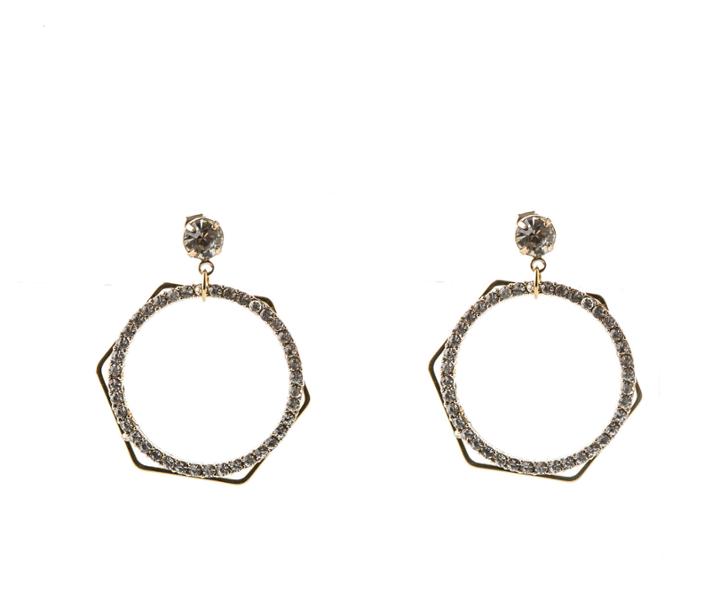 Oasis Hexagon Crystal Earrings