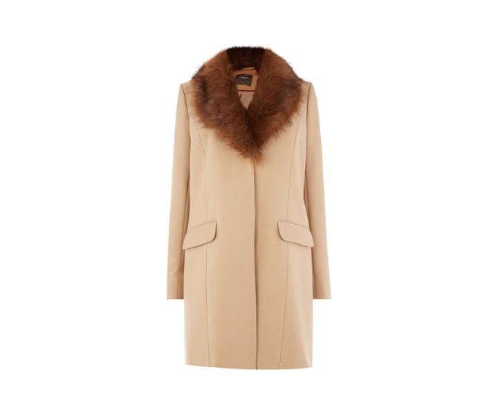 Oasis Fran Shawl Fur Collar Coat