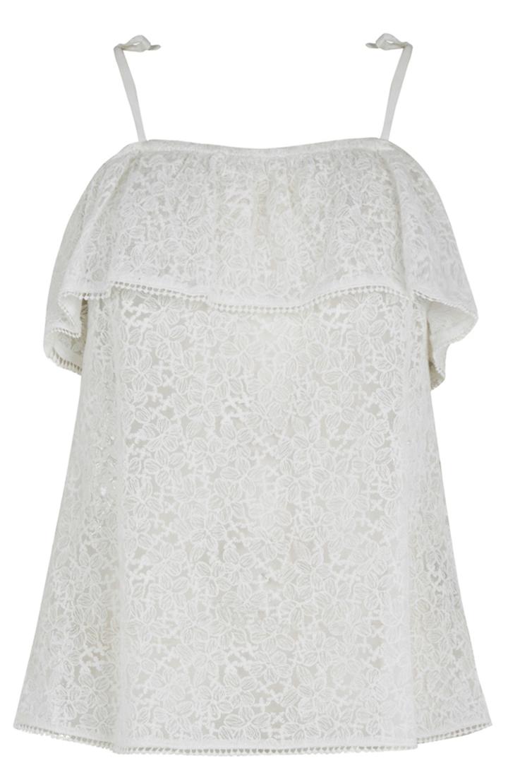 Oasis Lace Cold Shoulder Top