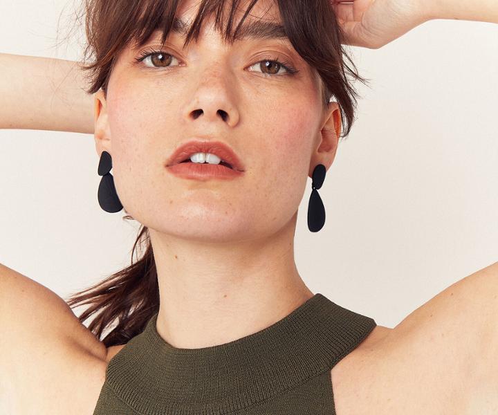 Oasis Black Teardrop Earrings