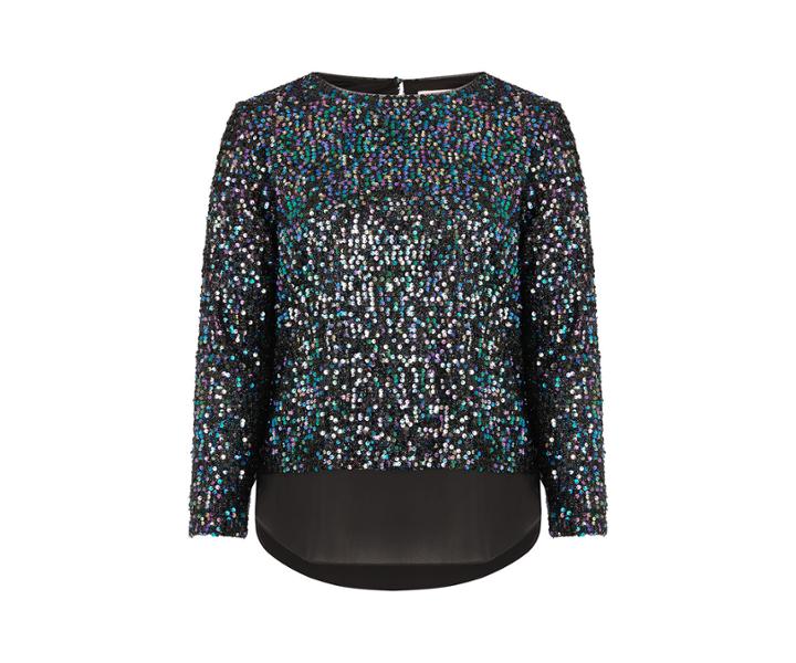 Oasis Curve Sequin Tinsel Top